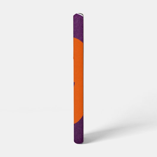 Halloween Orange Pumpkin im Lila Hintergrund Samsung Galaxy Hülle (Linke Seite)