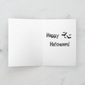 Halloween orange pumpkin jack o lantern bats karte (Innenseite)