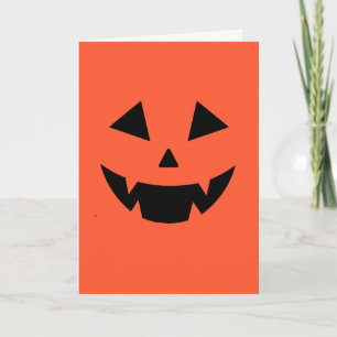 Halloween orange pumpkin jack o lantern bats karte