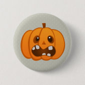 Halloween Orange Pumpkin Jack-o'-Laterne Button (Vorderseite)