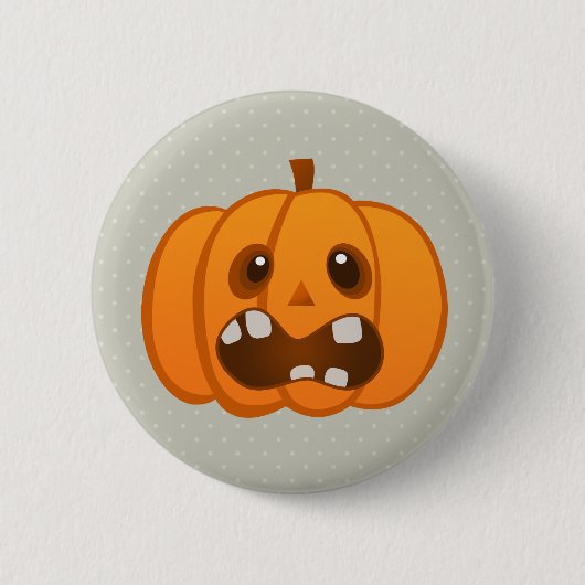 Halloween Orange Pumpkin Jack-o'-Laterne Button (Vorderseite)