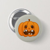 Halloween Orange Pumpkin Jack-o'-Laterne Button (Vorne & Hinten)