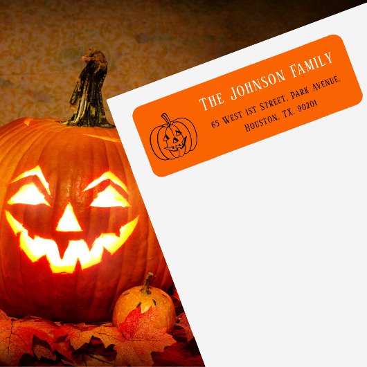 Halloween Orange Pumpkin Party Mail Rücksendeadres