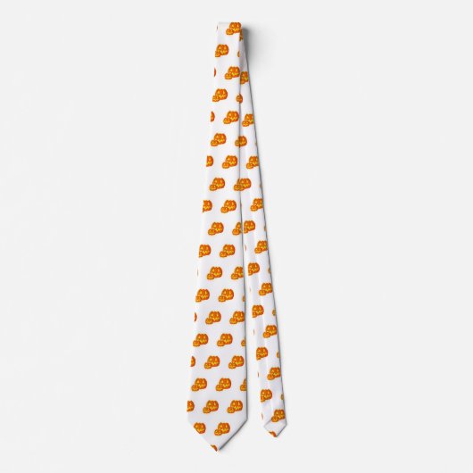 Halloween Orange Pumpkin Pattern Neck Tie Krawatte (Vorderseite)