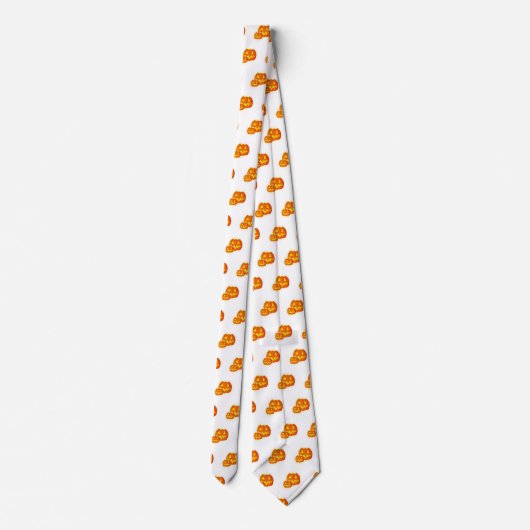 Halloween Orange Pumpkin Pattern Neck Tie Krawatte (Rückseite)