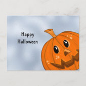 Halloween Orange Pumpkin Selfie Feiertagspostkarte (Vorderseite)