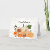 Halloween Orange Pumpkins Gold Confetti Blume Karte (Vorderseite)