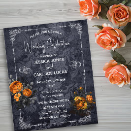 Halloween Orange Rose Floral Ornate Flyer