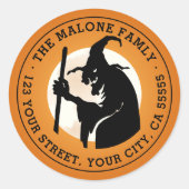 Halloween-Orange-Rücksendeadresse Runder Aufkleber (Vorderseite)