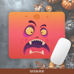 Halloween Orange Schock-Monster-Mauspad Mousepad