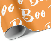 Halloween-Orange-Schriftzeichen Geschenkpapier (Rolleneckpunkt)