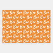 Halloween-Orange-Schriftzeichen Geschenkpapier Set (Vorderseite 2)