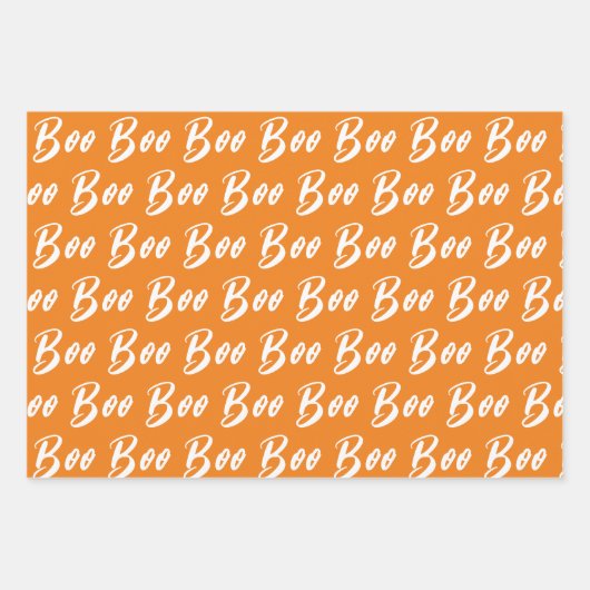 Halloween-Orange-Schriftzeichen Geschenkpapier Set (Vorderseite)
