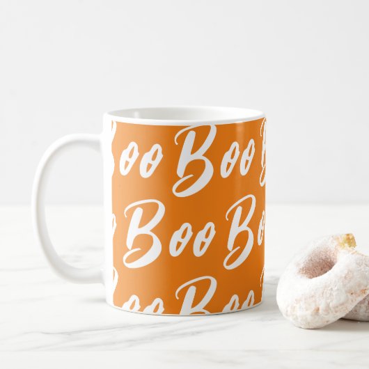 Halloween-Orange-Schriftzeichen Kaffeetasse (Mit Donut)