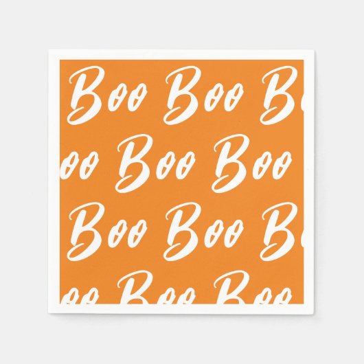 Halloween-Orange-Schriftzeichen Serviette (Vorderseite)