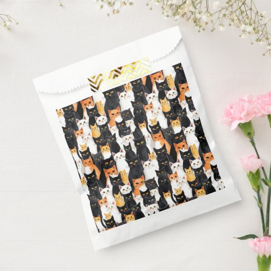 Halloween Orange Schwarz-weiß Cats Geschenktütchen (Versiegelt)