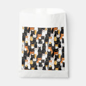 Halloween Orange Schwarz-weiß Cats Geschenktütchen (Vorderseite)