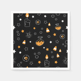 halloween orange Schwarz-weiß Serviette