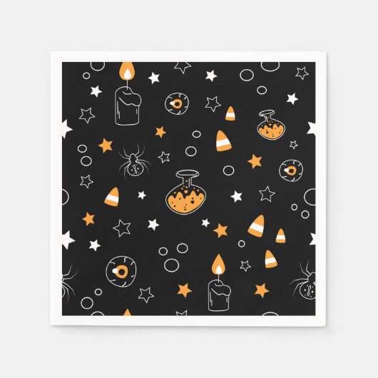 halloween orange Schwarz-weiß Serviette (Vorderseite)