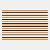 Halloween Orange Schwarz-weiß Stripes Patterngesch Geschenkpapier Set (Vorderseite 3)