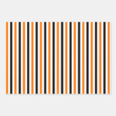 Halloween Orange Schwarz-weiß Stripes Patterngesch Geschenkpapier Set (Vorderseite)