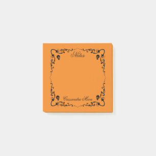 Halloween Orange & Schwarze Magie-Rand personalisi Post-it Klebezettel