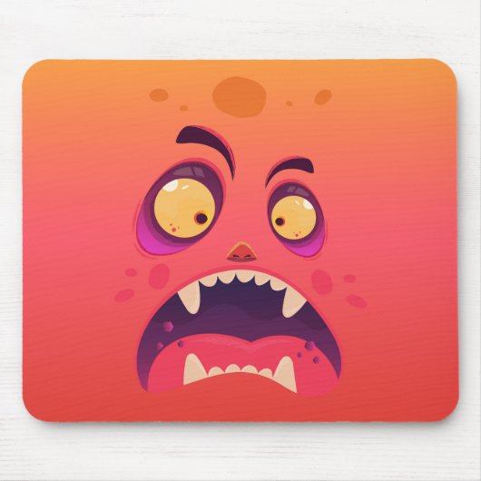 Halloween Orange Shocked Monster Mousepad (Vorne)