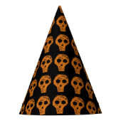 Halloween Orange Skull Pattern Partyhütchen (Vorderseite)