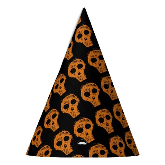 Halloween Orange Skull Pattern Partyhütchen (Links)