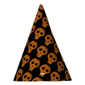 Halloween Orange Skull Pattern Partyhütchen (Rechts)