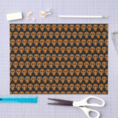 Halloween Orange Skull Pattern Schwarz Seidenpapier (Handwerk)