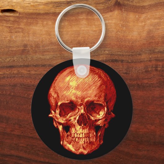 Halloween Orange Skull Schlüsselanhänger (Rückseite)