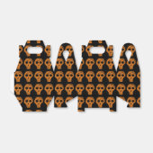 Halloween Orange Skulls Pattern Schwarz Geschenkschachtel (Ungefaltet)