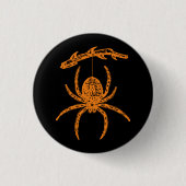 Halloween Orange Spider Button (Vorderseite)