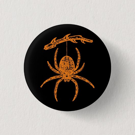 Halloween Orange Spider Button (Vorderseite)