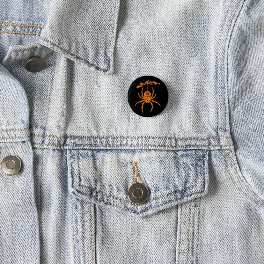 Halloween Orange Spider Button (Beispiel)