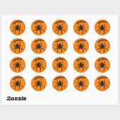 Halloween Orange Spider Classic Round Sticker (Blatt)