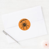 Halloween Orange Spider Classic Round Sticker (Umschlag)