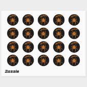 Halloween Orange Spider Classic Round Sticker (Blatt)