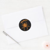 Halloween Orange Spider Classic Round Sticker (Umschlag)