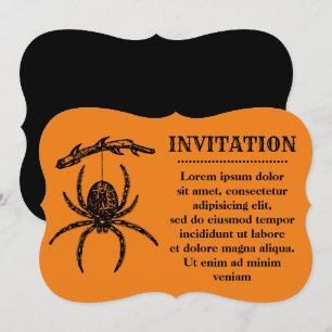 Halloween Orange Spider Einladung