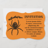 Halloween Orange Spider Einladung (Vorderseite)