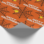 Halloween Orange Spider Web Geschenkpapier (Ecke)
