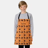 Halloween Orange Spooky Name Pumpkin Hexe Schürze (Getragen)