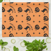 Halloween Orange Spooky Pumpkin Hexe Geschirrtuch (Gefaltet)