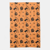 Halloween Orange Spooky Pumpkin Hexe Geschirrtuch (Vertikal)