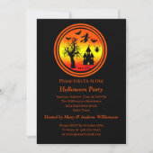 Halloween Orange Sunset Hexe Spuk House Party Einladung (Vorderseite)