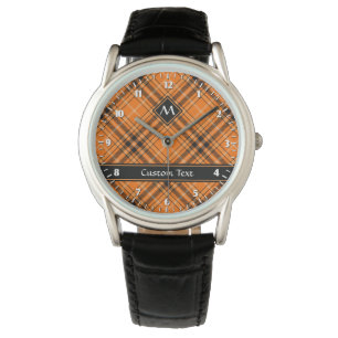 Halloween Orange Tartan Armbanduhr