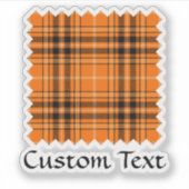 Halloween Orange Tartan Aufkleber (Vorderseite)