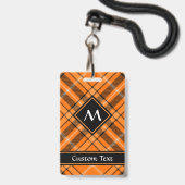Halloween Orange Tartan Ausweis (Vorderseite mit Lanyard)